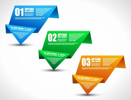Colored Origami Histograms with Numbers Vector 01