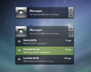 Message Notification UI Box PSD