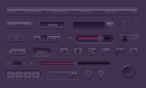 Purple Web UI Kit PSD
