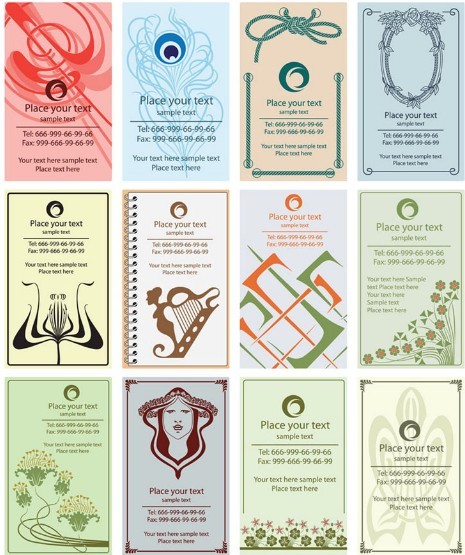 Retro Vertical Card Design Templates Vector