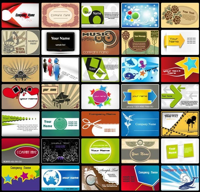 Set Of Simple Business Card Design Templates Vector 02