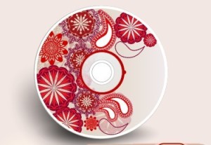 Vector Disc Cover with Floral Background 02