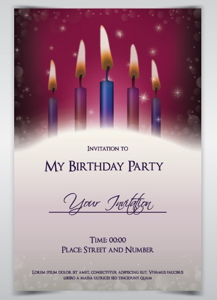 Birthday Party Invitation Card Template Vector