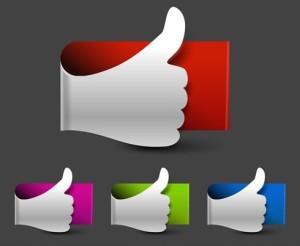 Colored Thumb Up & Like Labels Vector 01
