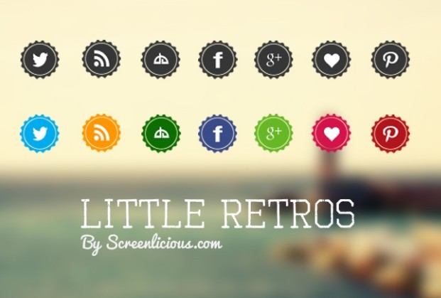 Little Retros Social Media Icons