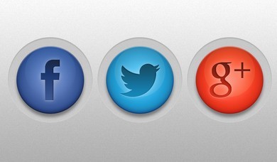 3D Circular Socian Media Buttons PSD
