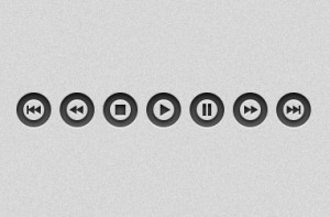 Dark Clean Audio Video Player Buttons (PSD+PNG)