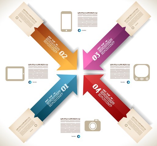 Colored Numeric Labels For Infographic 12