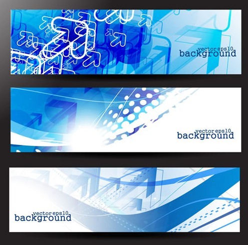 Set of Abstract Technology Vector Banners 01