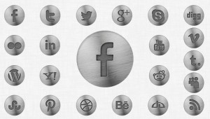 Vintage Metal Social Icons PSD