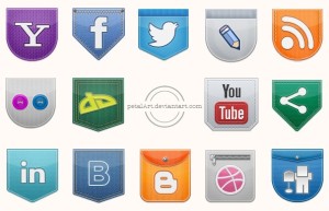 Funny Pockets Social Icon Set