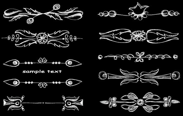 Vintage Hand Drawn Floral Borders Vector 03