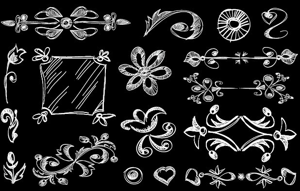 Vintage Hand Drawn Floral Borders Vector 04