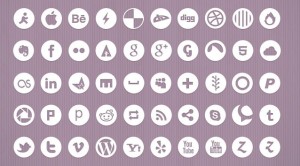 White and Dark Minimal Social Icons Pack