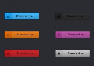 6 Colors Download Buttons PSD