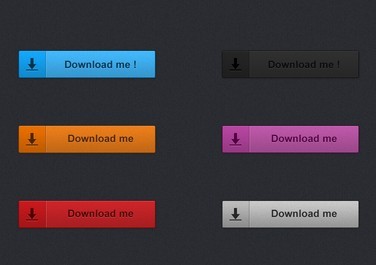 6 Colors Download Buttons PSD