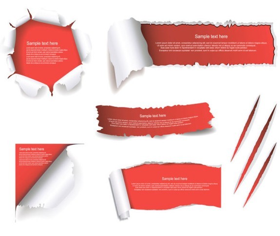 Vector Ripped and Torn Paper Texture 05