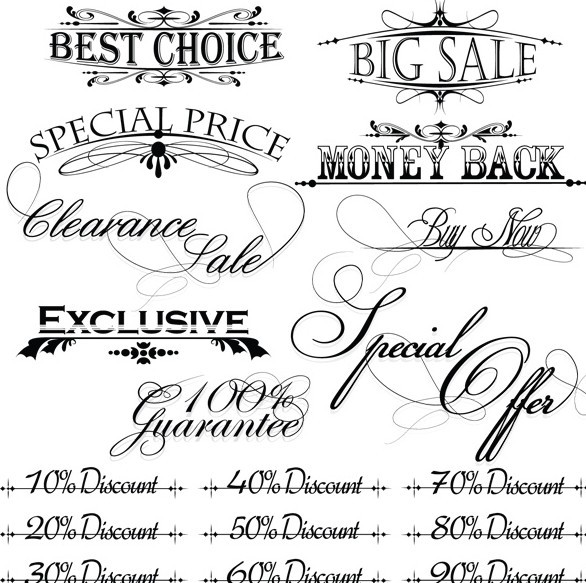 Black Sales and Discounts Floral Borders 02