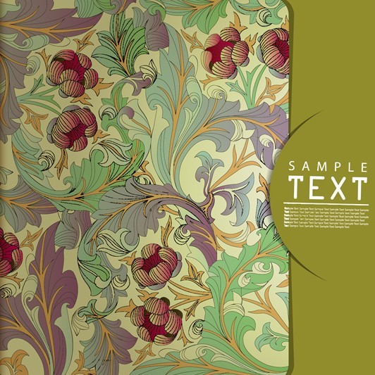 Retro Vintage Floral Packaging Cover Vector 01