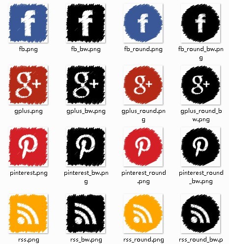 Scribble Social Media Icon Set