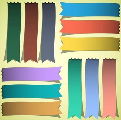 Set of Colored Vector Ribbons 04