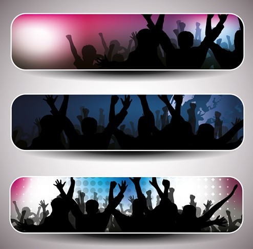 Set of Vector Dancing Hall Banners