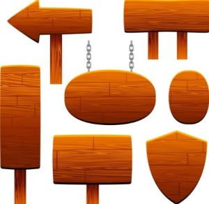 Vector Light Wooden Signposts Design