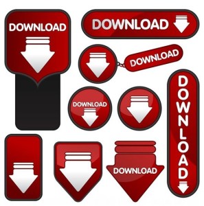 Vector Red Download Buttons with Black Borders