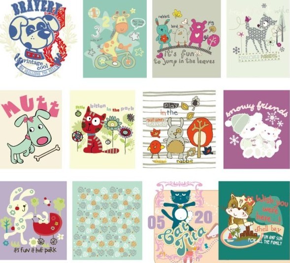 Vintage Cartoon Vector Animals