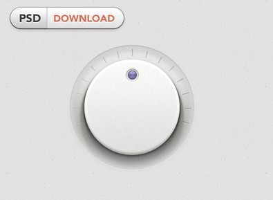 White Clean Knob Button PSD