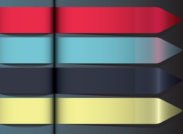 Stylish Paper Arrow Labels Vector 02