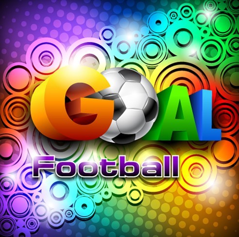 Colorful Football Goal Background Vector 02