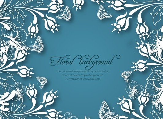 Vector White Floral Background 01