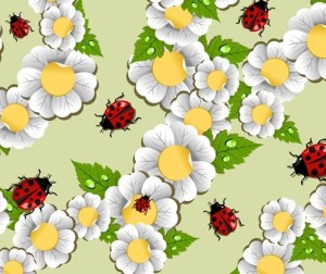Happy Spring Green Leaves and Flowers Vector 05