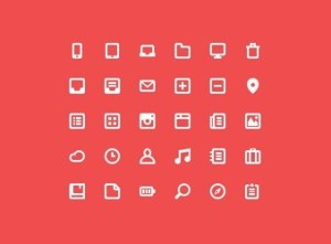 Minimal White Web Icon Set PSD