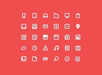 Minimal White Web Icon Set PSD