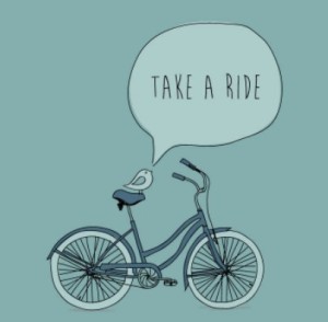 Cartoon Bicycle and Bird Vector Illustration