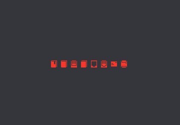 Clean Red File Icons PSD