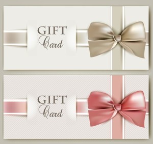 Vector Elegant Gift Card with Bow Design Template 04
