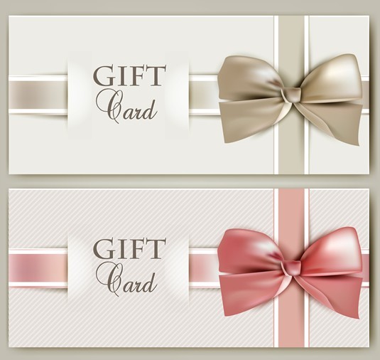 Vector Elegant Gift Card with Bow Design Template 04