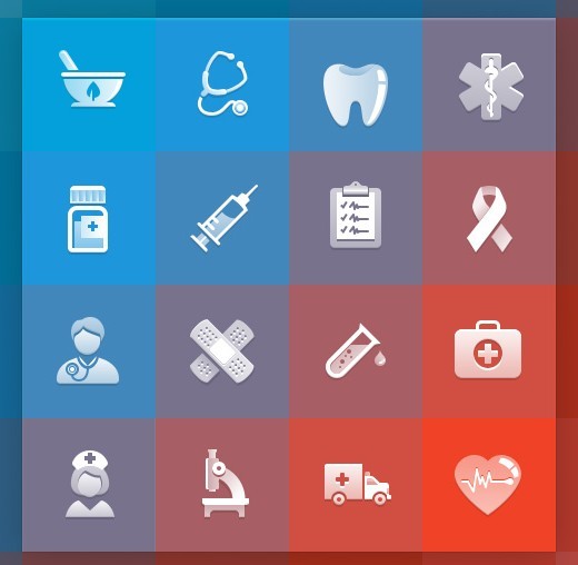 Elegant Medical Icons Pack (PNG + PSD + AI +EPS)