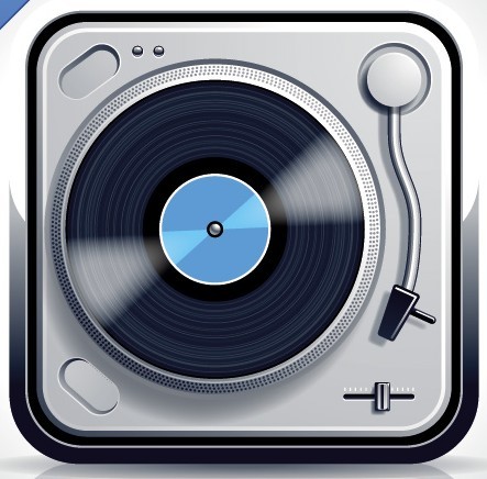 Glossy Record Player Vector App Icon