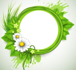 Spring Concept Green Floral Vector Frame 01