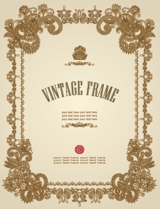 Vintage Golden Vector Floral Frame