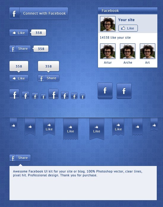 Awesome Facebook UI Kit PSD