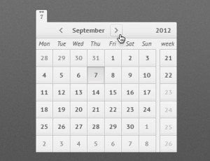 Clean Grey Calendar Interface PSD