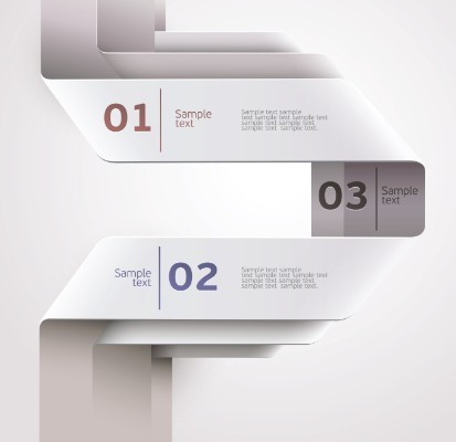 Fashion Origami Step Options Vector Label For Infographic 02