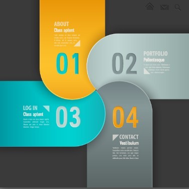 Fashion Origami Step Options Vector Label For Infographic 05