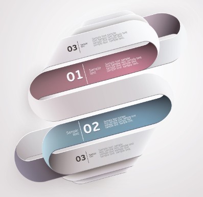 Fashion Origami Step Options Vector Label For Infographic 09