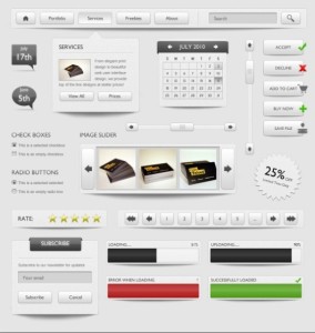 Elegant Grey Web Elements Kit PSD